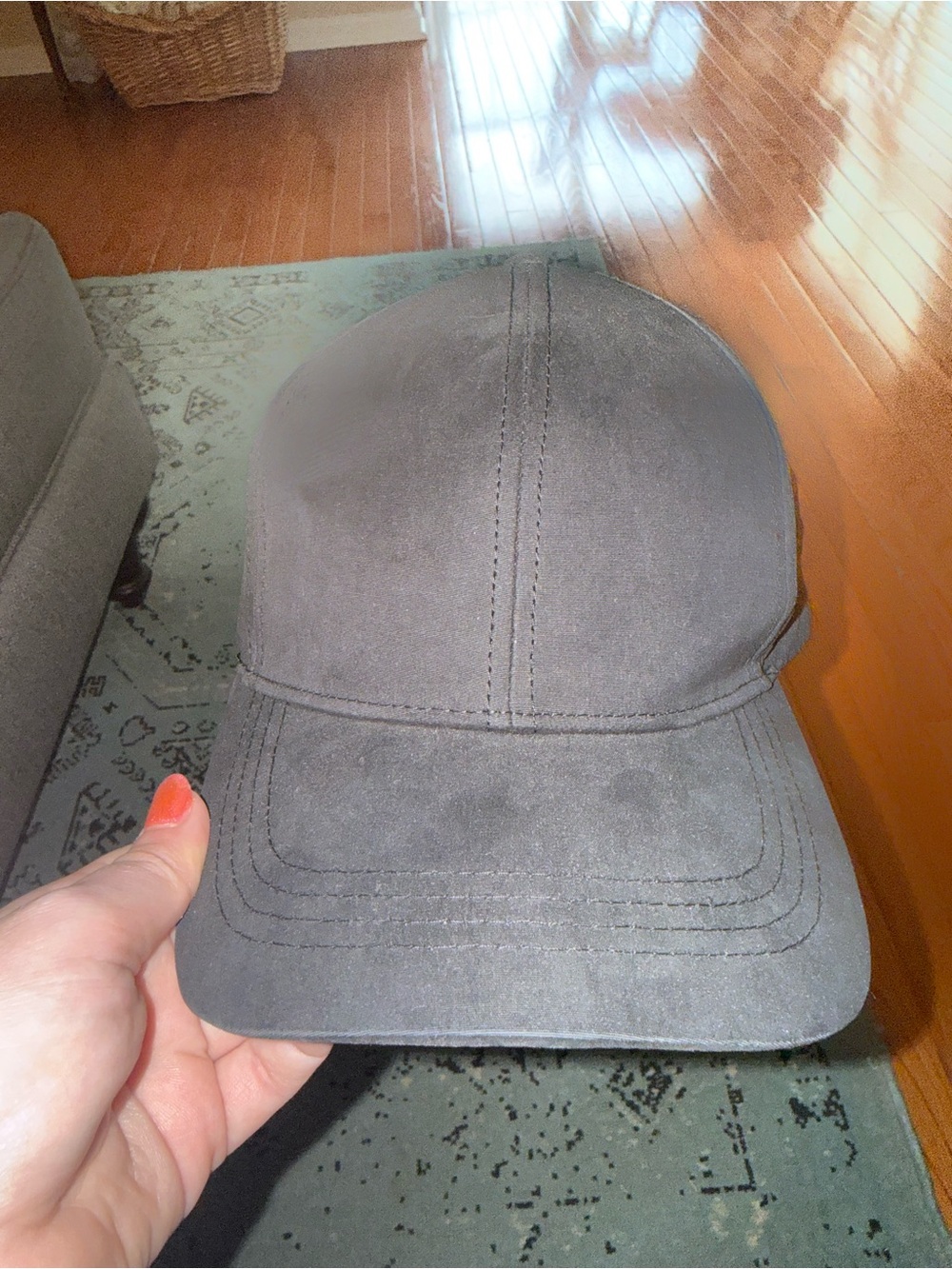 Good American Blue Suede Trucker Hat